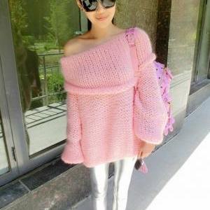Sexy Off-the-shoulder Lantern Sleeve Sweater