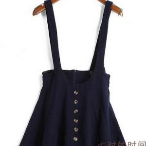 High Waist Woolen Winter Pastel Suspender Skirt..