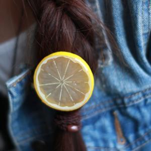 Handmade Lemon hair clip