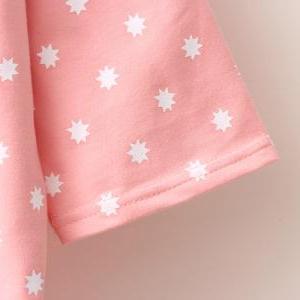 Three Quarter Sleeve Pink Star T-shirt