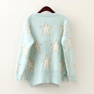 Pentagram Light Blue Pullover Sweater