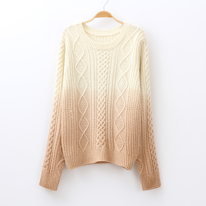 Autumn Gradient Coffee Color Sweater