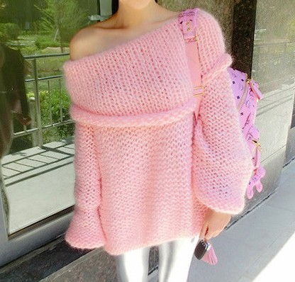 Sexy Off-the-shoulder Lantern Sleeve Sweater