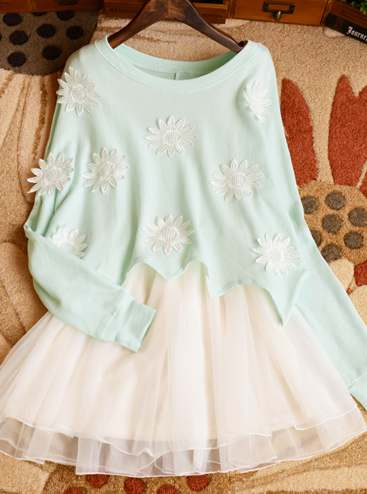 Little Daisy Sweater And Dress Mint Green