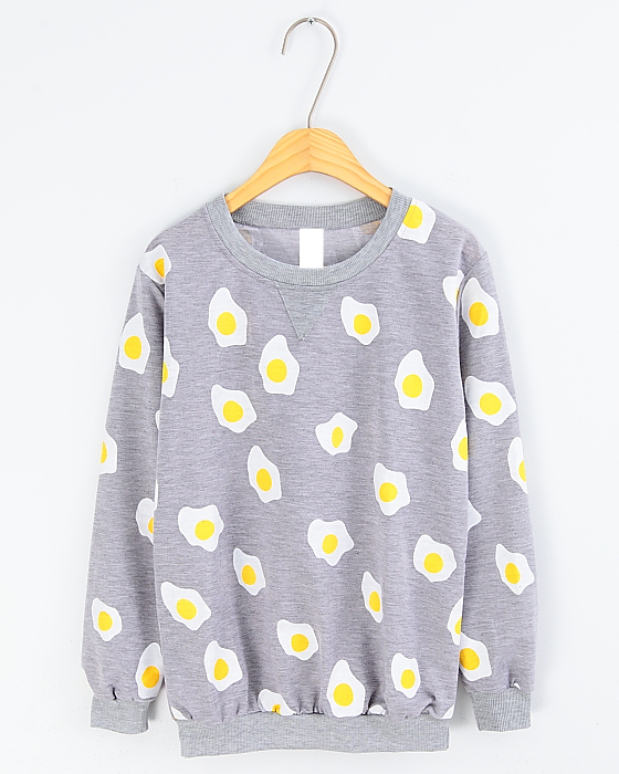 Cartoon Fried Eggs Sweaters Two Colors