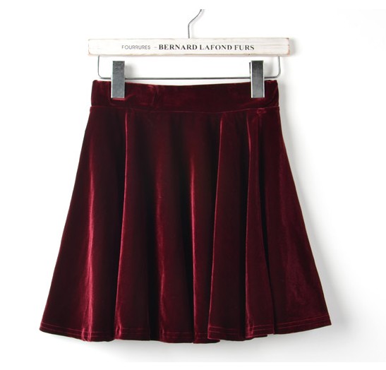 !wine Red Velvet Skirt on Luulla