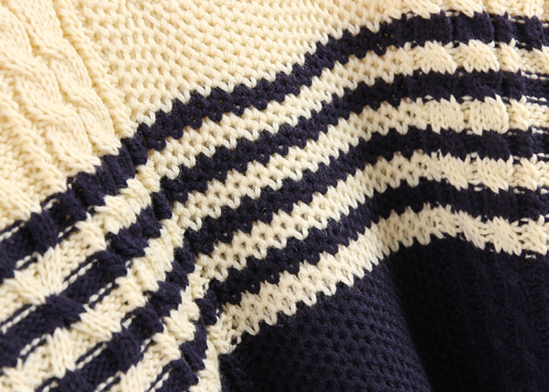 Blue Stripes Twist Loose Pullovers Blue Knitwear on Luulla